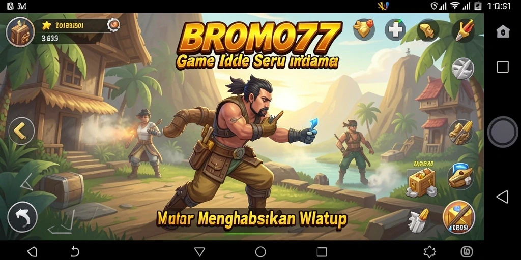Tampilan gameplay BROMO77 yang menarik dan penuh warna.