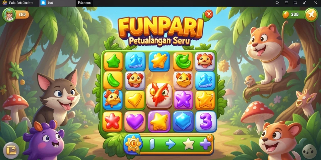 Tangkapan layar menunjukkan gameplay seru dari FUNPARI dalam genre Match-3.