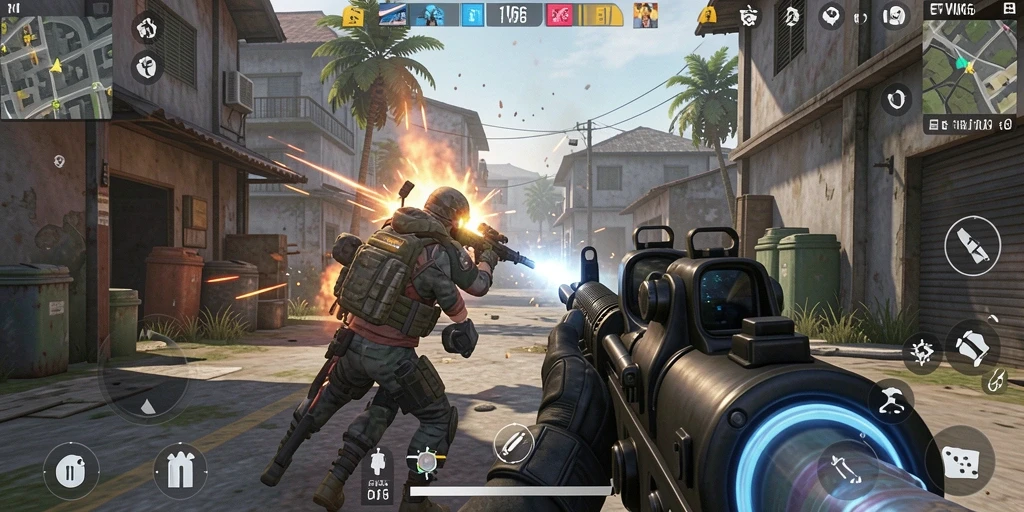 Tampilan gameplay menegangkan di FW66 dengan aksi FPS yang mendebarkan.