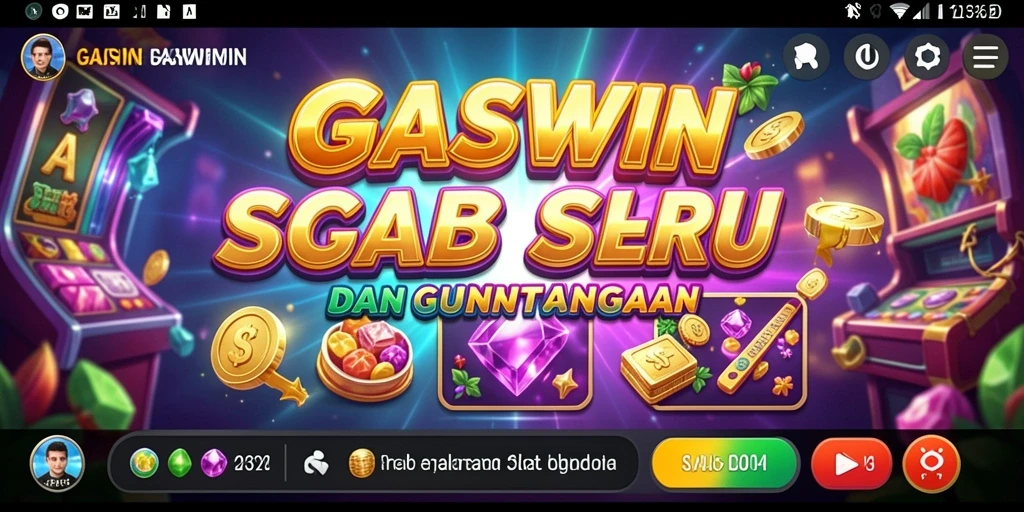 Tampilan gameplay GASWIN yang penuh warna dan menarik.