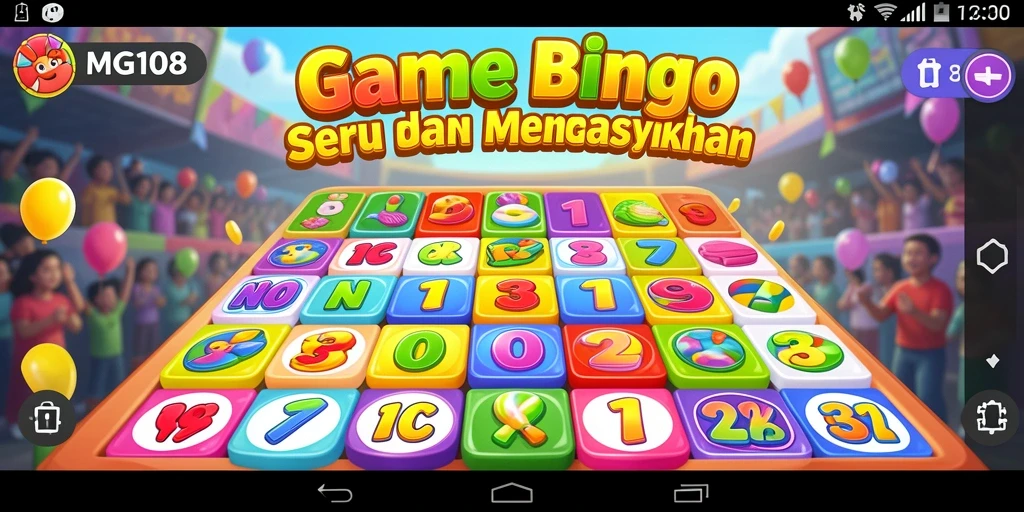 Tampilan screenshot utama MG108 menampilkan gameplay Bingo yang mengasyikkan.