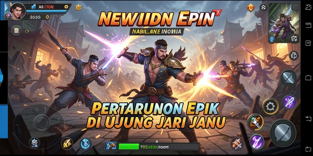 Screenshot gameplay NEWIDN yang menampilkan aksi pertarungan yang mendebarkan.