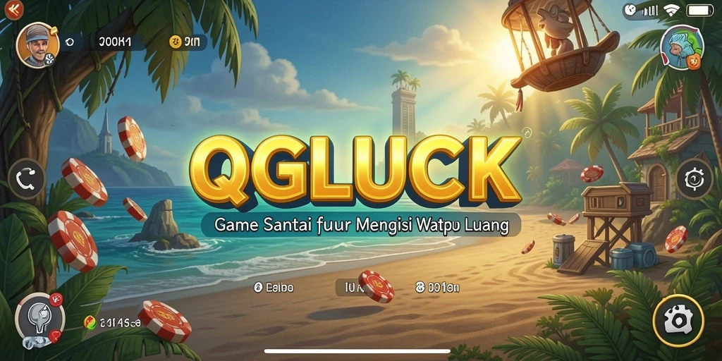 Tampilan gameplay QGLUCK yang cerah dan menarik.