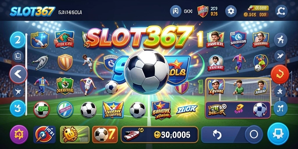 Tampilan gameplay SLOT367 yang menampilkan suasana pertandingan sepak bola.