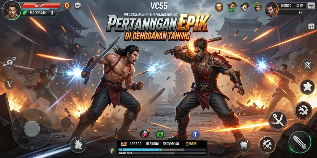 Tampilan menarik dari gameplay pertarungan di VC55.